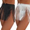 Softness Tassel Strap Skirt Women Sexy Beach High Waist Tassels Summer Quick Drying Solid Color Fringe Mini Party Costume Clubwear Short