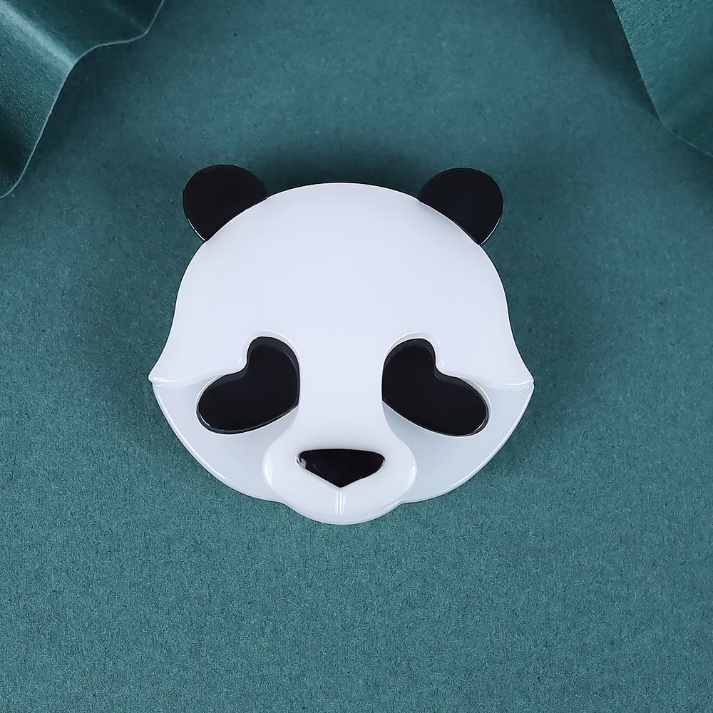 Black Eyes Panda Shape Lovely Brooches Texture Acrylic Pin Jewelry For Girls Children Hat Scarf Corsage Pins