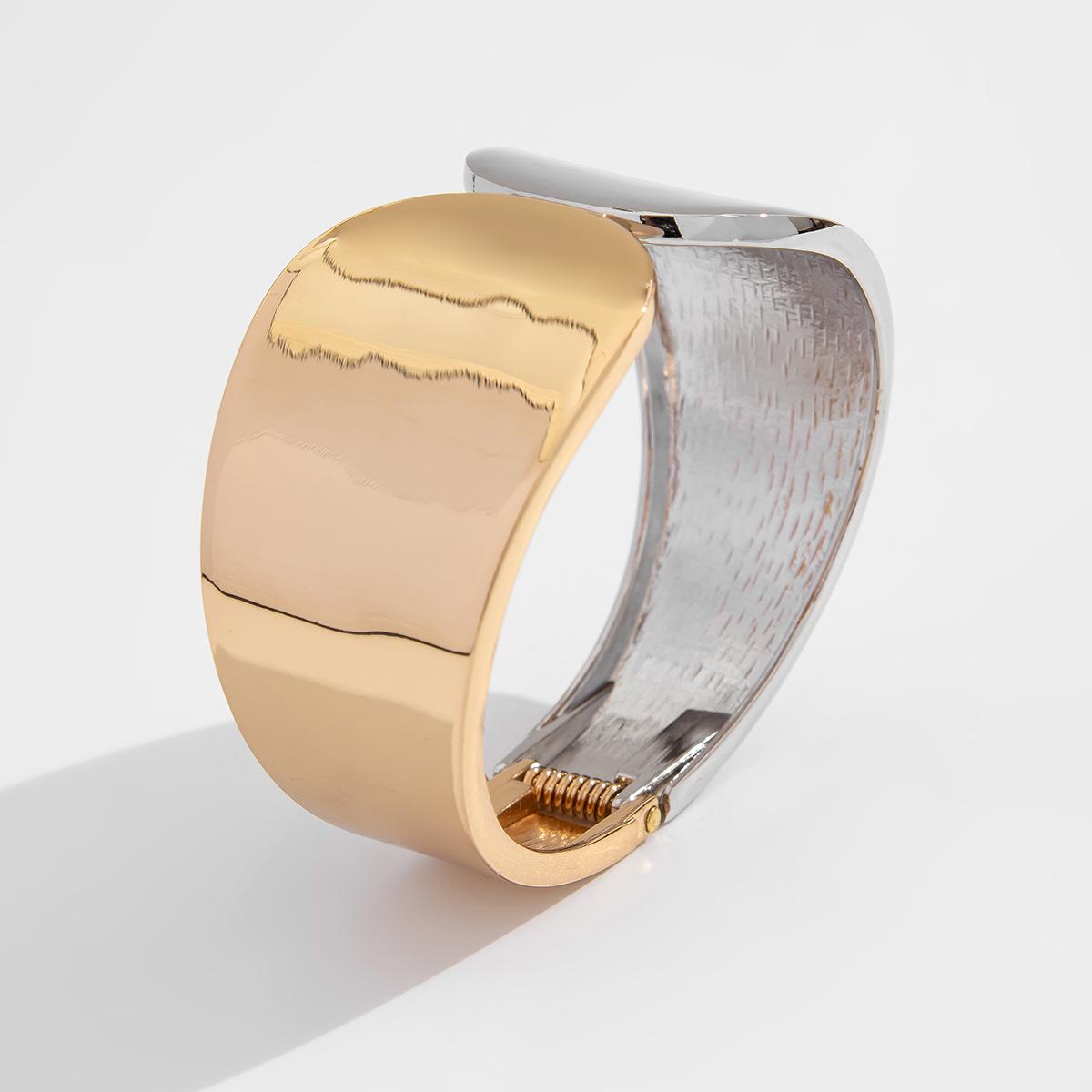 

Геометричний відкритий браслет: Європейський та американський креативний дизайн, контрастний колір, гладкий сплав, жіноча мода.