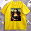 Funny Mona Lisa Graphic Tee Unisex Unisex Casual Cotton Short Sleeve Round Neck T Shirt High Quality Loose Tees Male Clothes
