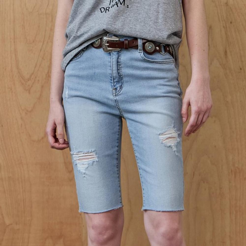 

Maxza Distressed Hidden Banding Denim Capri Pants Ze08ql402na navy/LL