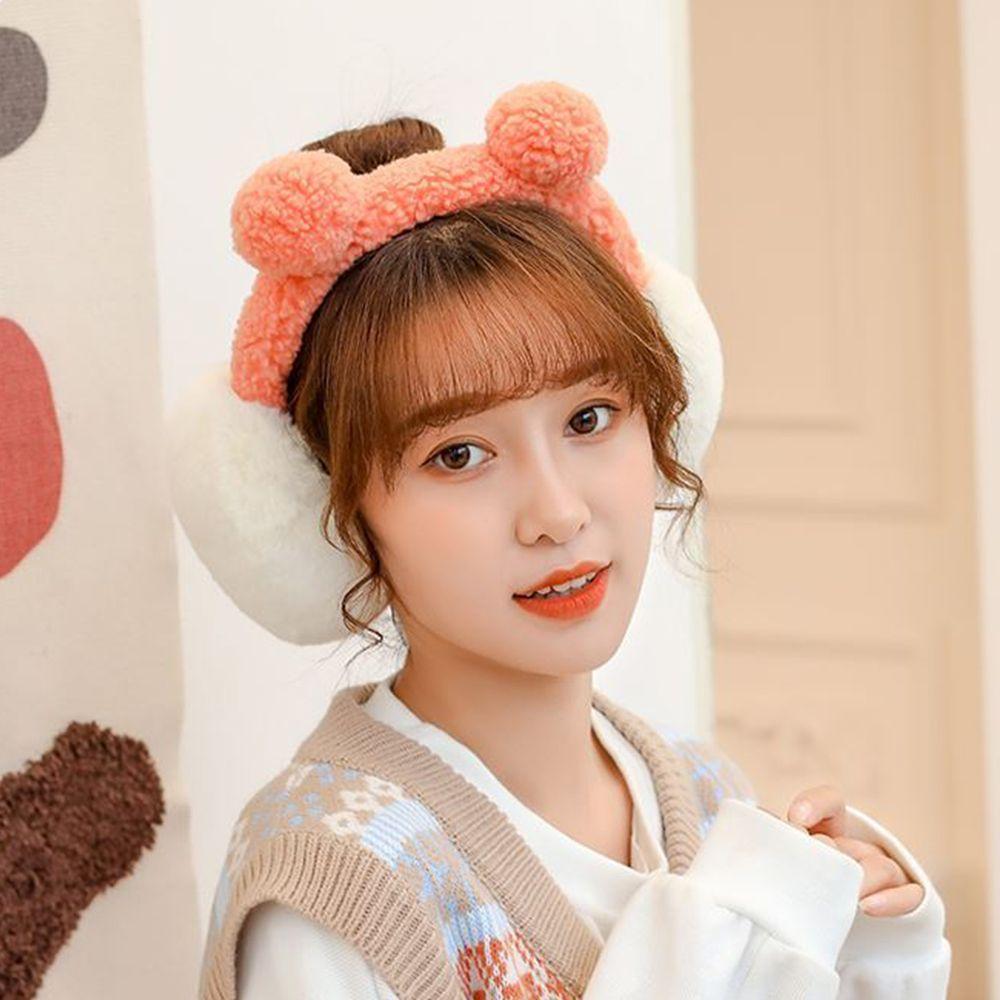Design Solid Color Frog Bear Ear Women Ear Muff Korean Style  Ear-flap Children Ear Cover Plush