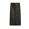 Spring New Fancy Black Stitching Poly Urethane Leather Back Slit Mid-Length Half-Length Straight Skirt 5306836