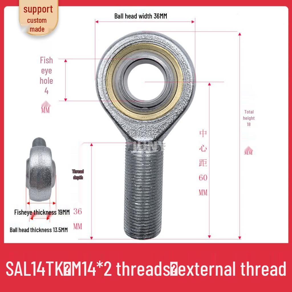 Spherical Plain Bearings: Universal Joint Ball Joint Rod End, Internal SI, External SA, Sizes 5-40