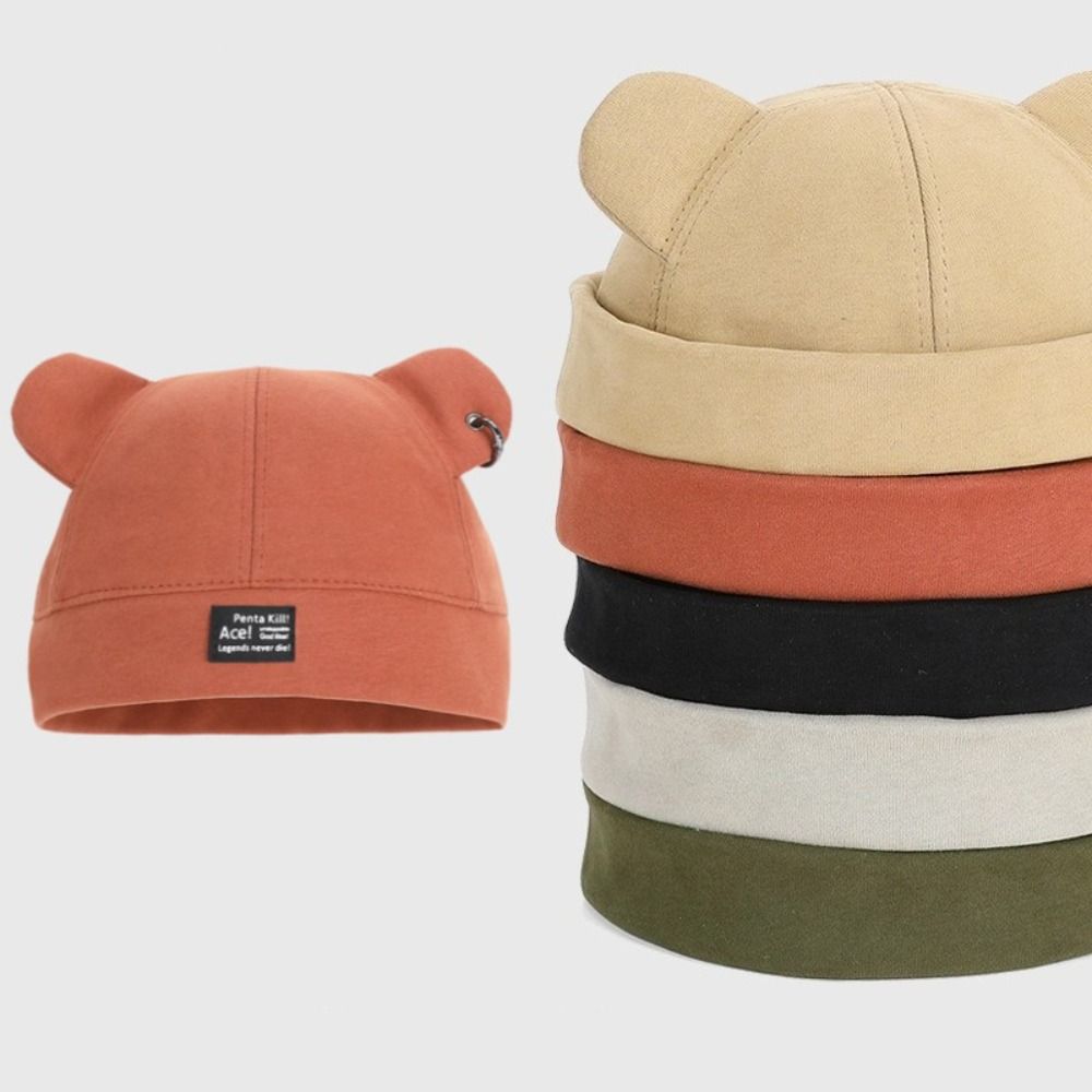 Cat Ears Ear Landlord Hat Solid Color Winter Autumn Cap Cute Watermelon Skin Cap