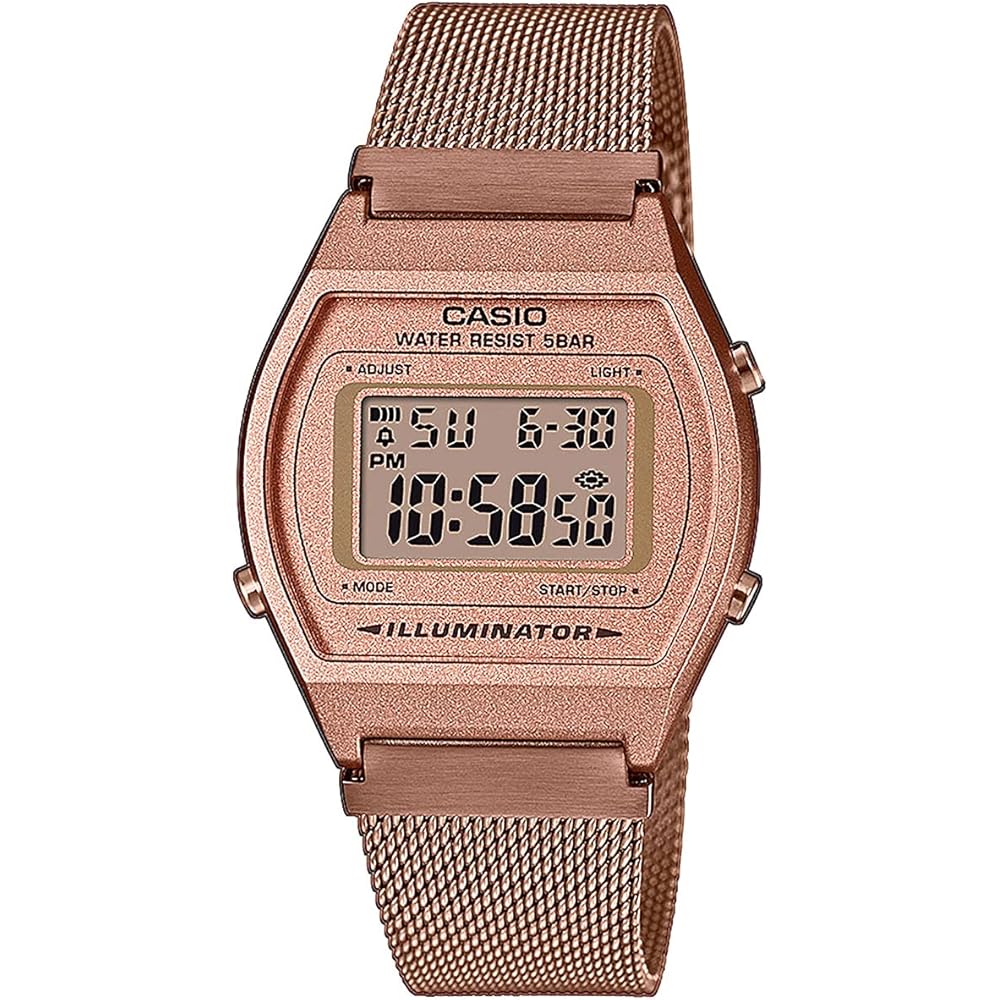 

Casio Vintage Series B640WMR-5A Unisex Digital Watch Rose Gold Mesh Metal Band