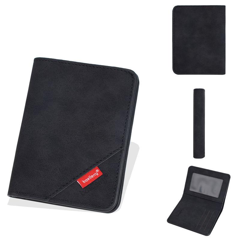 Baellerry Fashion Mini Wallets Men PU Leather Card Holder Vintage Design Thin Purse