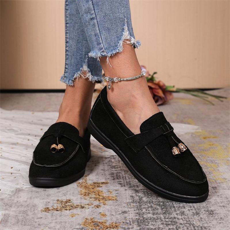 Europe, America and Foreign Trade 2025 New Large Size Low-top Foot Shoes Women's 43 One-pedal Loafers Foot Lazy Shoes
