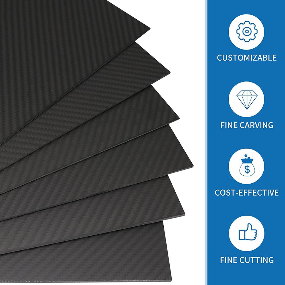 75x125mm 3K Carbon Fiber Plate Panel Sheets DIY Composite Hardness Material