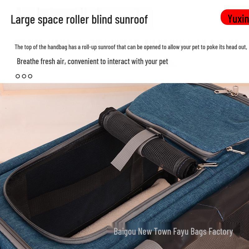 Portable Large Capacity Pet Bag - Breathable & Foldable Handbag for Cats and Dogs, Universal for All Seasons
