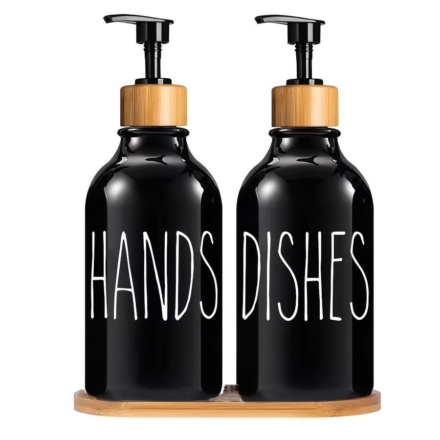 2 Stück Nachfüllbarer Spülmittelspender mit Ablage Küche Bauernhaus Deko Arbeitsplatte Hand Spülmittel Flasche Hand Spülmittelbehälter