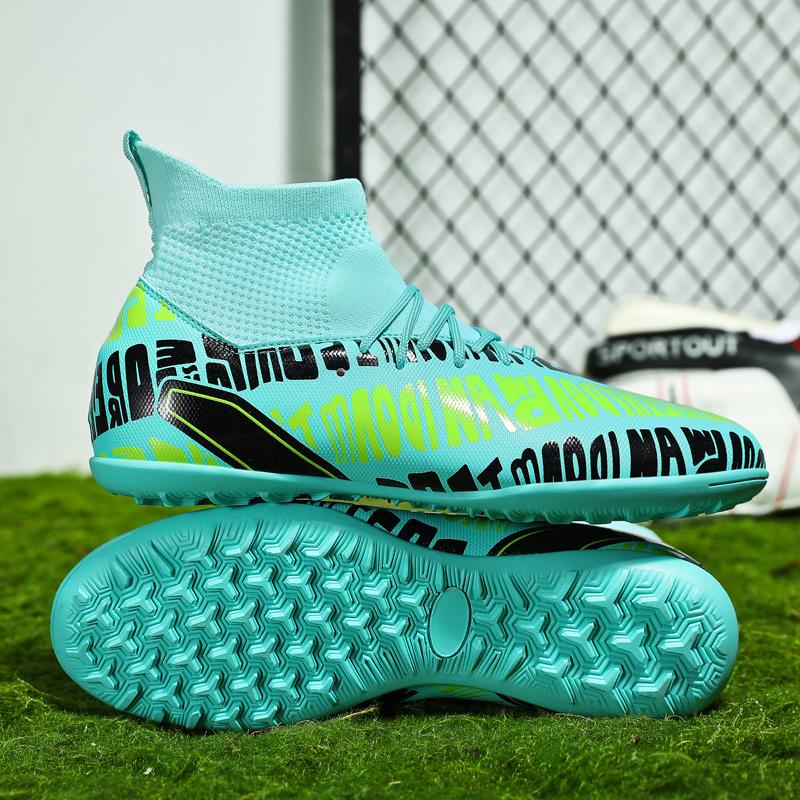 High-quality High-quality Youth Football Shoes Broken Nails Men's Lace-up Rubber Soft Bottom Large Size Football Boots