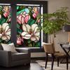 Colorful Retro Floral Privacy Window Film Removable Uv Blocking Heat Insulation Non-adhesive Stained Glass Window Film