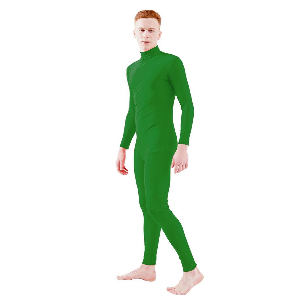 Men's Solid Color Tight-Fitting Zentai Dancewear Suit