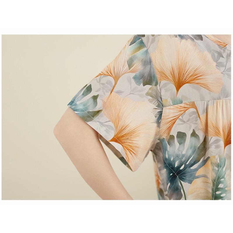 DIMANAF New 2026 Summer Beach Long Dress Women Plus Size Vintage Lady Floral Print Loose Oversize Cotton
