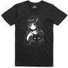 Anime Herr T-shirt Läskig Tjej och Katt Normal Passform Bomulls-T-shirt