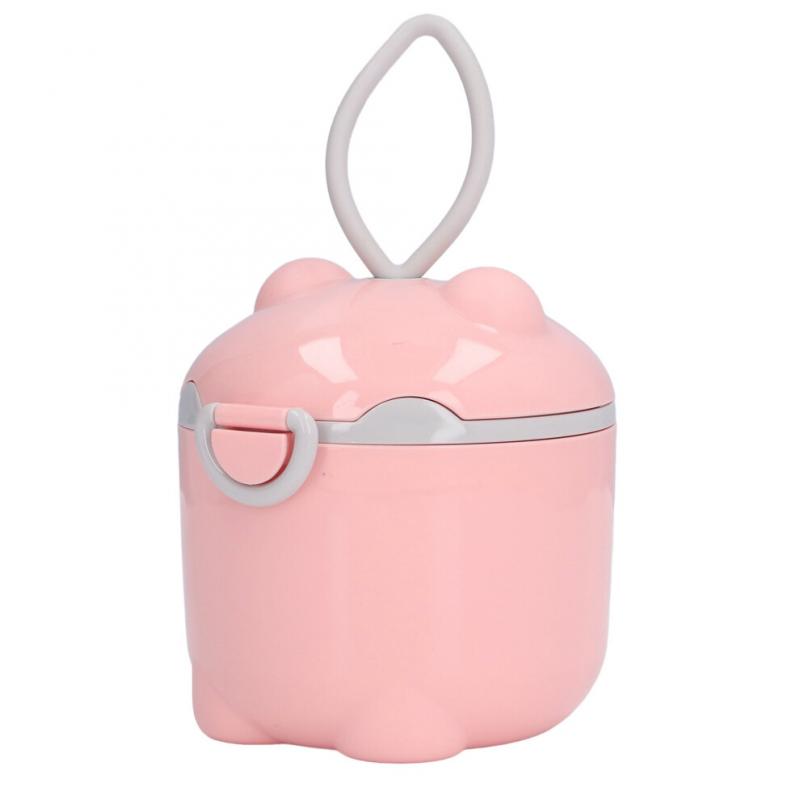 Baby Food Containers Large Pink Safe PP Material Sufficient Capacity Compact Portable Cute Style Powder Dispenser