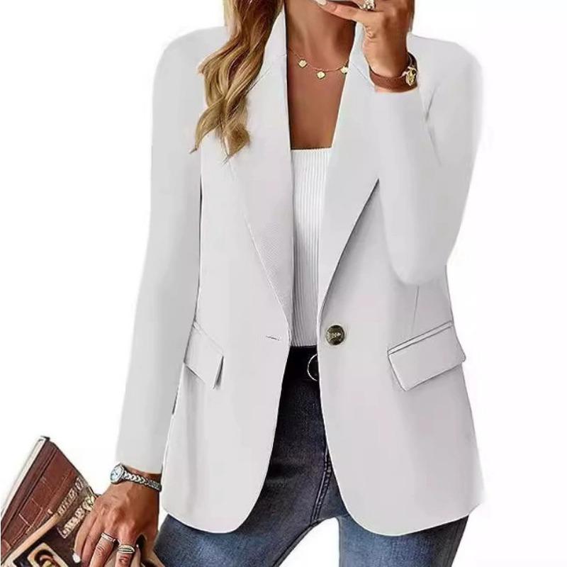 2025WISH Popular Autumn Long-sleeved Solid Color Cardigan Blazer for Women