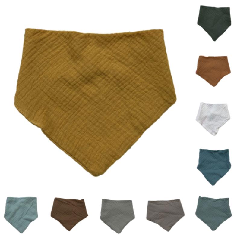 

Konssy Cotton Baby Bandana Bibs, 10 Pack - For Boys & Girls, Teething and Drooling