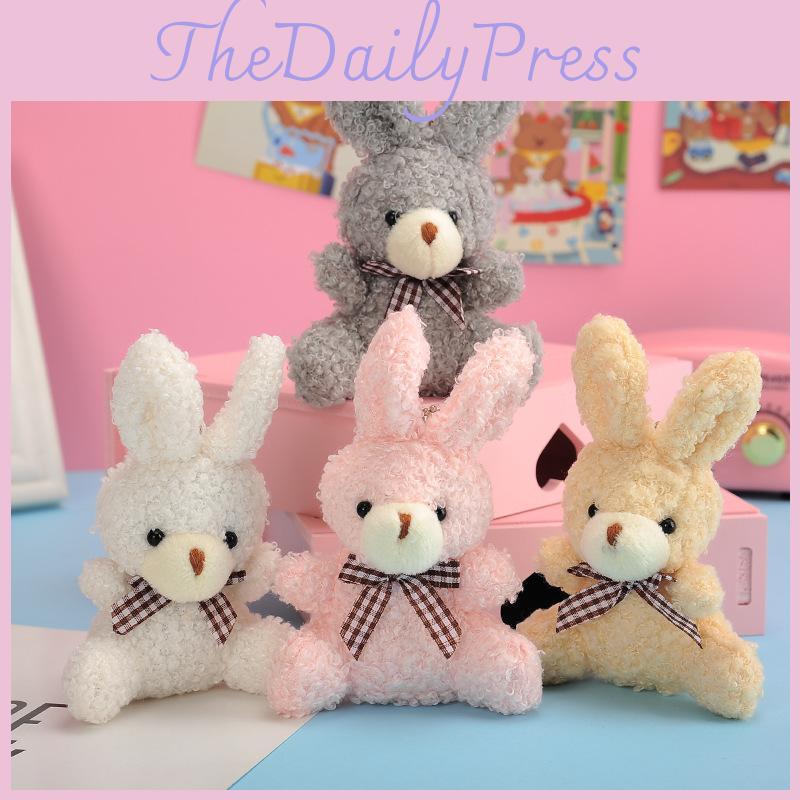 Breloc adorabil iepuraș de pluș stil ursuleț moale și pufos accesorii rucsac