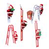 Climbing Ladder Santa Ornament With Music Battery Powered Climbing Up Down Moving Figure Christmas Decoration For Party Home Wall Tree