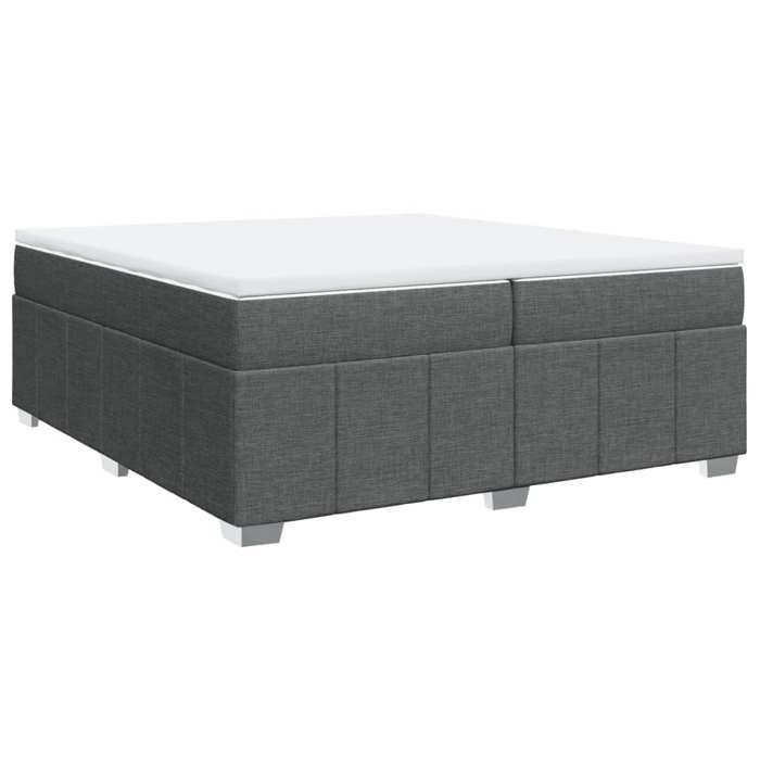 Maison Exclusive - Sommier à lattes de lit avec matelas Gris foncé 200x200cm Tissu