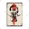 Retro-Kunst im japanischen Stil, Vintage-Samurai-Poster, Blechschild, dekorative Metalltafel, Wandplatte, Schilder, Wohnzimmer, Schlafzimmer, Heimdekoration