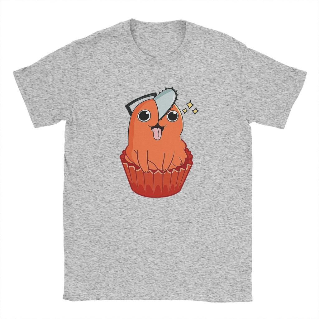 Casual T-Shirt Summer Cupcake Pochita Anime Chainsaw Man Fashion T-Shirts Cotton Tshirt for Men's Y2K Print Short Sleeve Tees