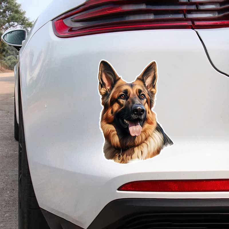 German Shepherd Pet Dog Car Stickers Waterproof Vinyl Decals Auto Body Window Bumper Decor Motorcycle Helmet Stickers TM195