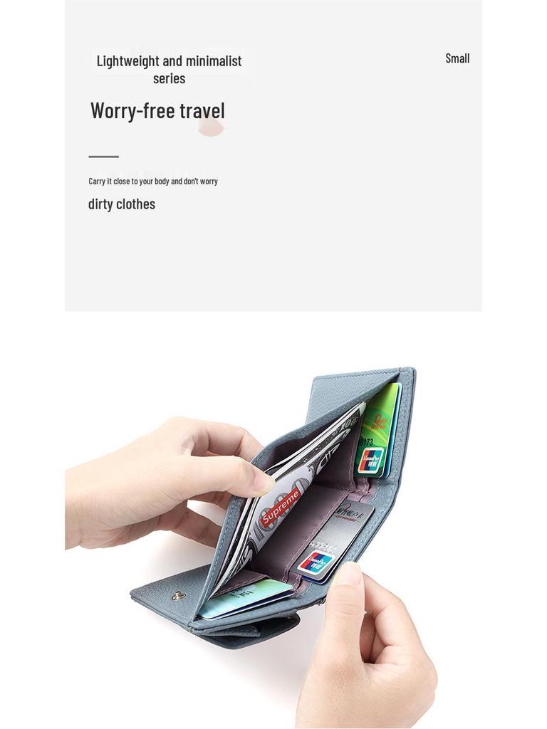 Women's Compact Multi-Card Zipper Wallet & Coin Purse