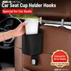 SEAMETAL Universal Car Seat Back Organizer Car Hanging Storage Bag PU Leather Waterproof Drink Holder Cup Holder with Hooks
