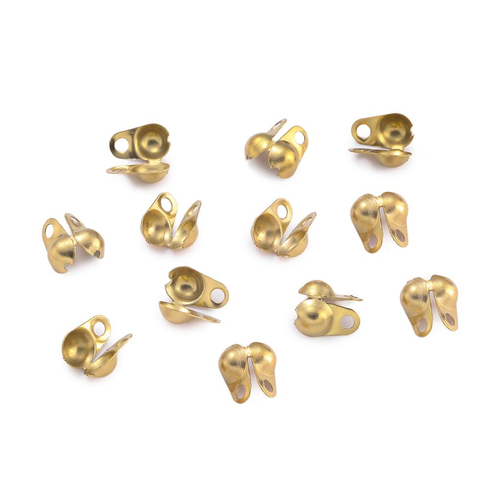 30pcs/Lots Stainless Steel End Crimping Cover End Cap Connector Clasps for DIY Bracelet Necklace Jewelry Making Supplies
