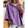 IHUASU Women's Fashion Casual Solid Color Print 3/4 Sleeves Blouses & Shirts