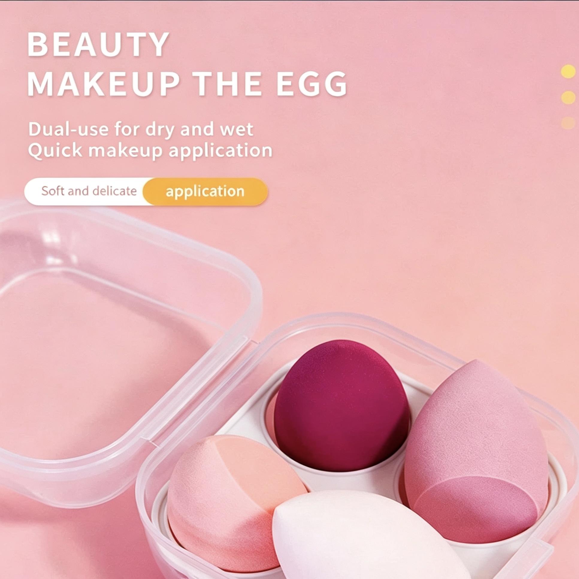 Beauty Sponge Set, Dual Use Dry & Wet Makeup Blender, Gourd Shape Foundation Sponge, Non-Absorbent Makeup Sponge for Liquid Foundation, Cream & Powder розовый