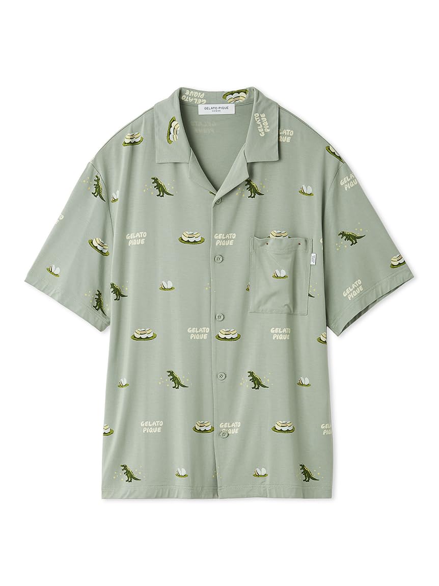 

Gelato Pique HOMME Dinosaur Egg Print Shirt PMCT251986 Green Medium & Men s зелений