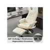 Padded PU Massage Armchair with Footrest, Equipped with a Footrest with a Five-point Massage Mechanism, Beige