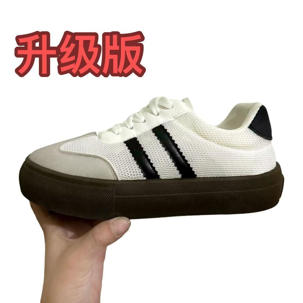 Versatile German training shoes for women in spring and summer 2025 thick soled white shoes  casual sports board shoes