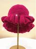 Women's Autumn & Winter Street Style Unique Handmade Crochet Ruched Brim Knitted Hat, Colorful Party Beanie Unisex for Daily Wear Halloween