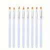8pcs Nail Art Brush Set Professional Acrylic Gel Design Tools 3D Builder Pen for Salon-Quality Manicures at Home