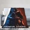 Counter Strike CS Go Knitted Blankets Shootting Game Art Flannel Throw Blankets Travel Decoration Soft Bedspreads Multi-function