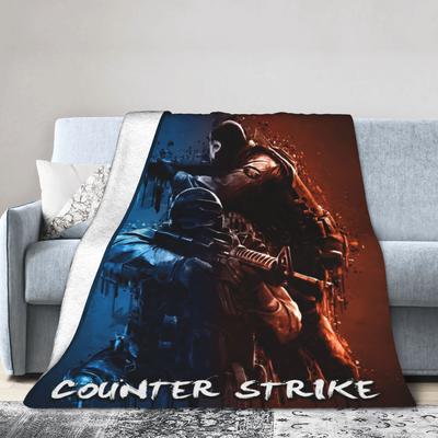 Counter Strike CS Go Knitted Blankets Shootting Game Art Flannel Throw Blankets Travel Decoration Soft Bedspreads Multi-function