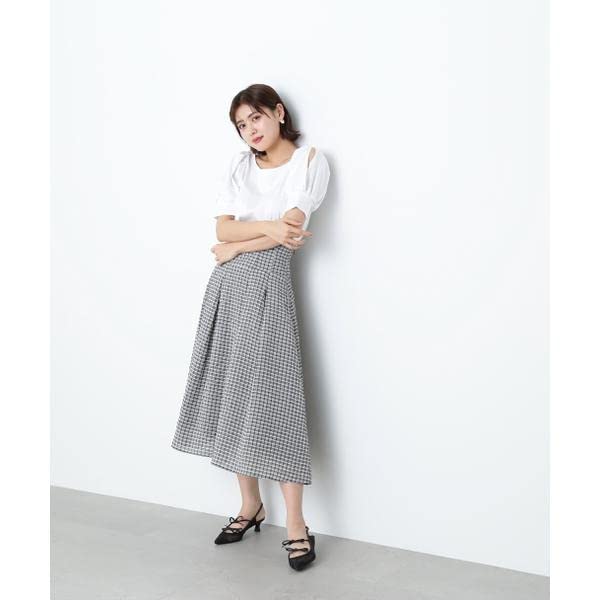 JILL by JILL STUART Skirt [Pre-order: Arrives mid- to late March] Women's Fukure Check Series Skirt, 125-3120021, Black