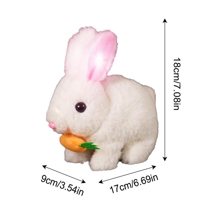 Electronic Simulated Rabbit Toy Bunny Doll Interactive Plush Figures Hopping Robotic Animal Jumping Toys Birthday Gifts For Kids
