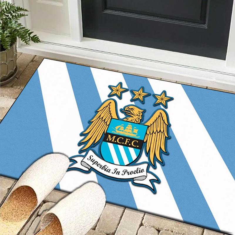 1PC rug Manchester City Crest Carpet, Chair Rug,Area Rug for Office Bedroom living rooms bedroom, Doormat decor Christmas fan gifts