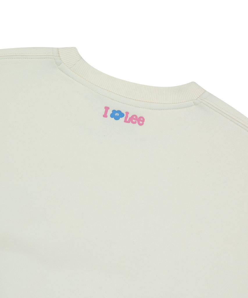 WACKY WILLY [Wacky Willy X Lee] Women'S I-Lil-Lil-Lil Graphic Crop Sweatshirt Cream
