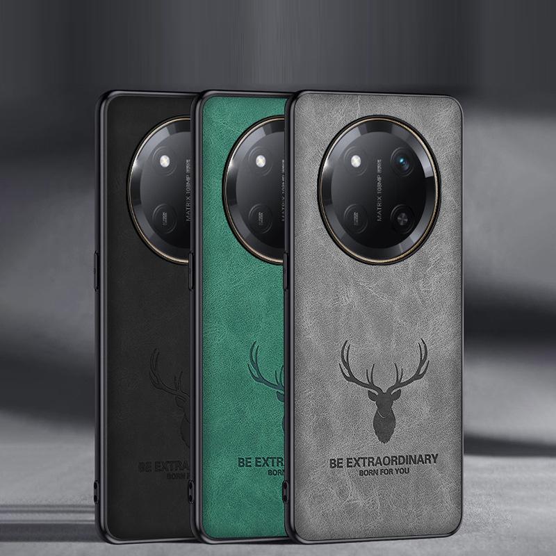 Für Honor X60 Pro Leder Stoßfest Telefon Fall Für Honor X60i X50 GT Cartoon Elch Hirschkopf Schutzhülle Für Honor X50 x60 Pro X50i Plus Fundas