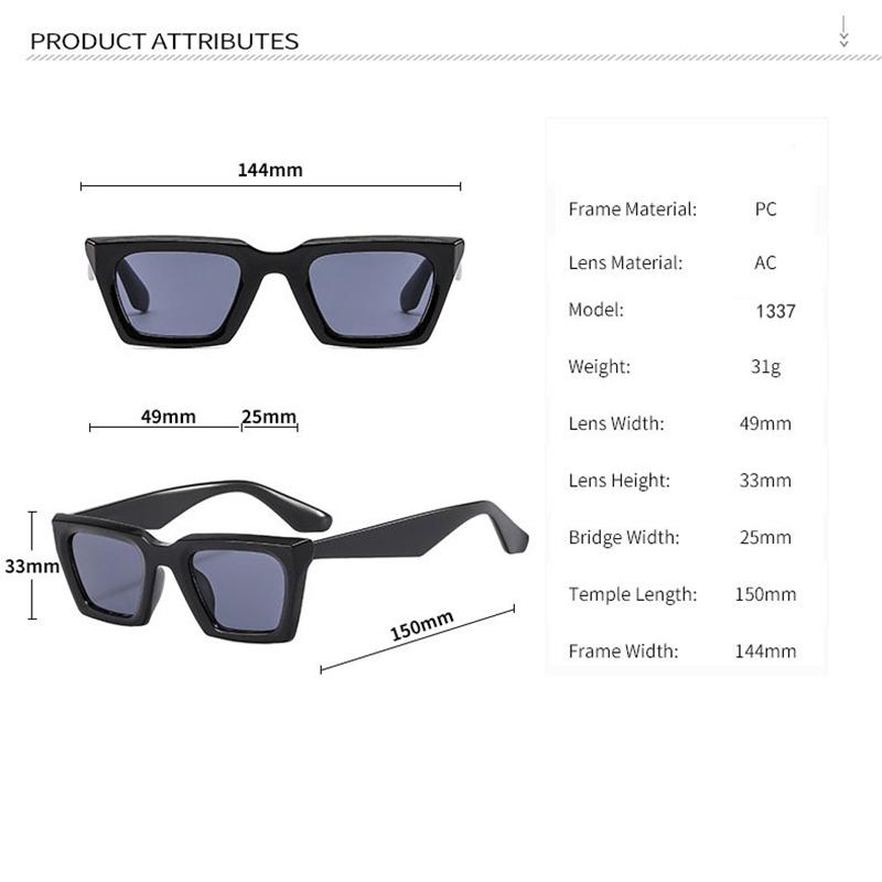 Luxury Brand Designer Sunglasses Women Men Fashion Vintage Square Sun Glasses Punk Shades UV400 Protection