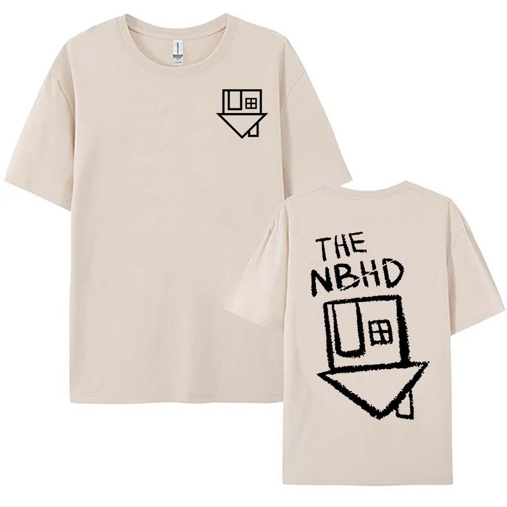 Women Tees Band The Neighbourhood NBHD Printing Tshirts Short Sleeve Round Neck Cotton T-shirt Casual Hip Hop Unisex Streetwear