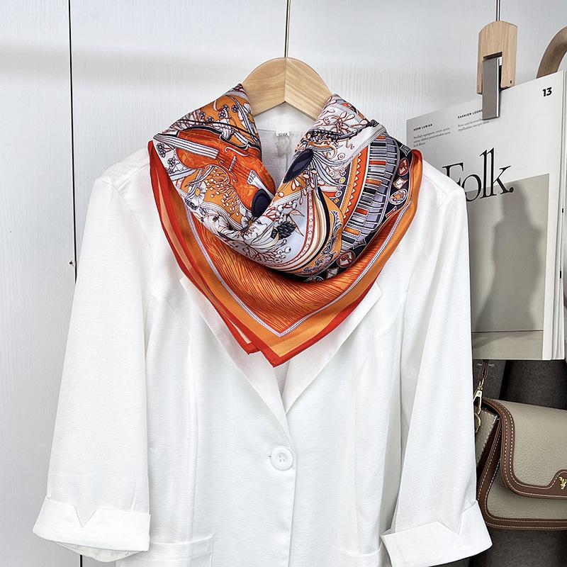 Spring And Autumn Classical High-Grade Silk Silk Scarf Women'S Thin Scarf Elegant Light Luxury High-End Shawl