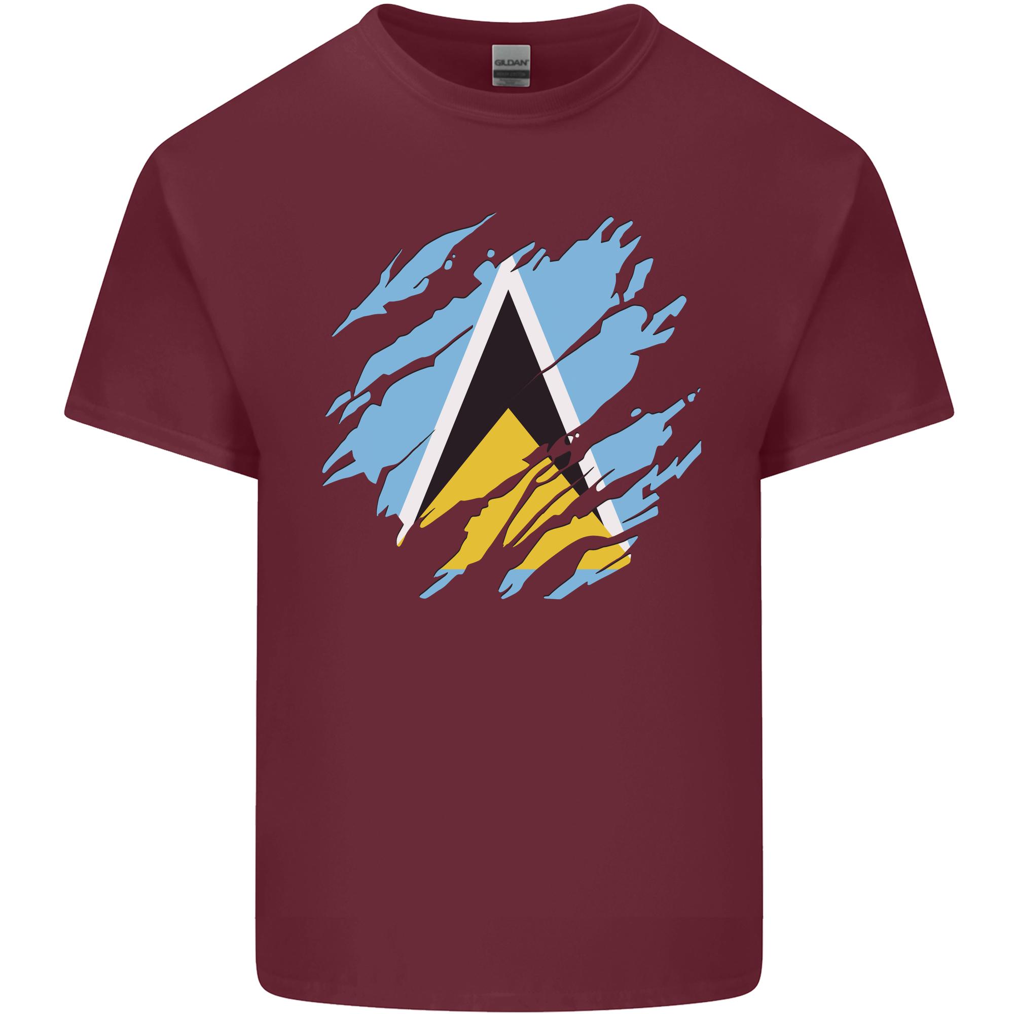 Torn Saint Lucia Flag Lucian Day Football Unisexs Light Cotton TShirt S